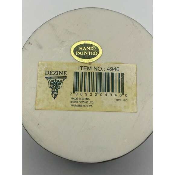 Handcrafted Dezine Floral Ceramic Trinket Box With Lid - Pastel Roses & Gold Tri - Picture 10 of 12